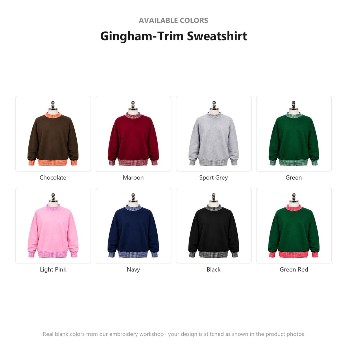 Available colors — real fabric shades of this item